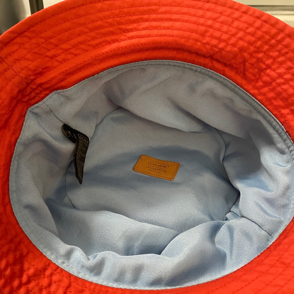 Coach Bucket Hat w Tan Leather Trim - Picture 4 of 7